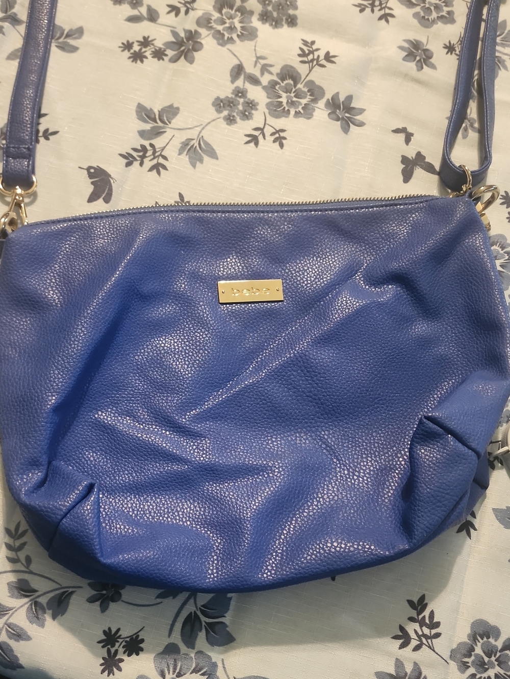 Women's Blue Leather Crossbody Bag